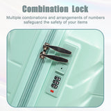 Mint Green 2PC Luggage ABS Spinner Wheel Set with Combination Lock - 14" & 20" Cosmetic Case (Mint Green)