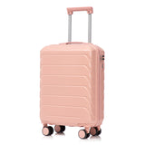Pink 2PC Luggage ABS Spinner Wheel Set with Combination Lock - 14" & 20" Cosmetic Case (Pink)