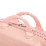 Pink 2PC Luggage ABS Spinner Wheel Set with Combination Lock - 14" & 20" Cosmetic Case (Pink)