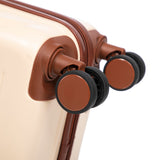 Beige 2PC Luggage ABS Spinner Wheel Set with Combination Lock - 14" & 20" Cosmetic Case (Beige)
