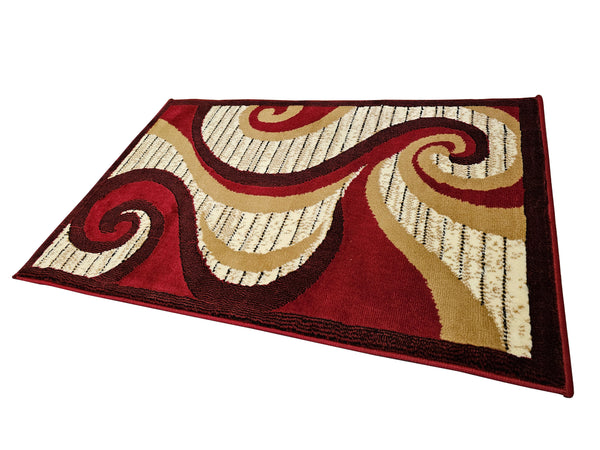 Majestic 2x3 Door Mat - BEIGE/BURGUNDY- Free Shipping!
