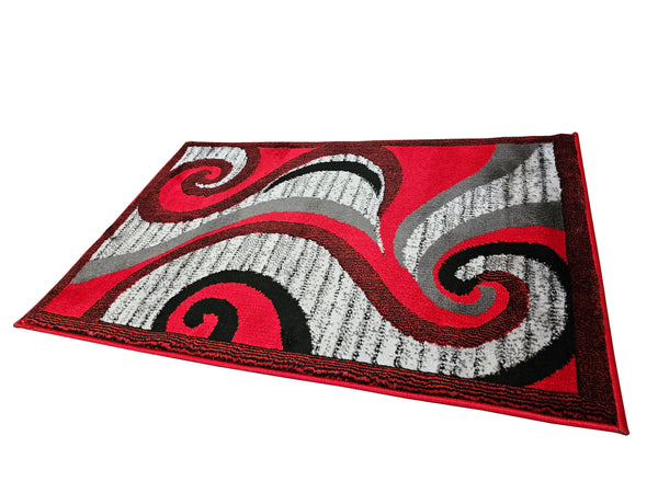 Majestic 2x3 Door Mat - L. GREY/ RED- Free Shipping!