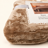 King Size Plush Fleece Bed Blanket Brown Color Soft Cozy Jumbo Size 89x78 inches - FREE SHIPPING