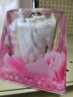 3D Floating Acrylic 5PC Motion Bathroom Vanity Accessory Set Pink Rose Pedal - FREE SHIPPING!