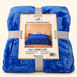 King Size Plush Fleece Bed Blanket Royal Blue Color Soft Cozy Jumbo Size 89x78 inches - FREE SHIPPING