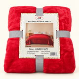 King Size Plush Fleece Bed Blanket Red Color Soft Cozy Jumbo Size 89x78 inches - FREE SHIPPING
