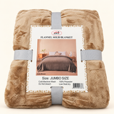 King Size Plush Fleece Bed Blanket Brown Color Soft Cozy Jumbo Size 89x78 inches - FREE SHIPPING
