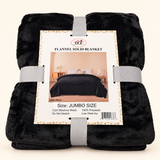 King Size Plush Fleece Bed Blanket Black Color Soft Cozy Jumbo Size 89x78 inches - FREE SHIPPING