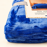 King Size Plush Fleece Bed Blanket Royal Blue Color Soft Cozy Jumbo Size 89x78 inches - FREE SHIPPING