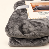King Size Plush Fleece Bed Blanket Dark Grey Color Soft Cozy Jumbo Size 89x78 inches - FREE SHIPPING