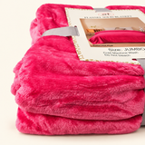 King Size Plush Fleece Bed Blanket Hot Pink Color Soft Cozy Jumbo Size 89x78 inches - FREE SHIPPING