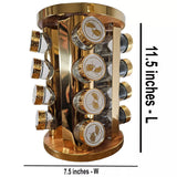 16 Jar Spice Rack Carousel Gold Mirrored - FREE SHIPPING