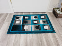 Majestic 2x3 Door Mat - L. GREY/TURQUOISE- Free Shipping!