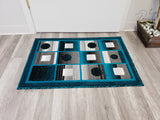 Majestic 2x3 Door Mat - L. GREY/TURQUOISE- Free Shipping!