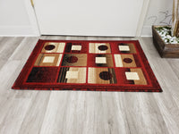 Majestic 2x3 Door Mat - BEIGE/BURGUNDY- Free Shipping!