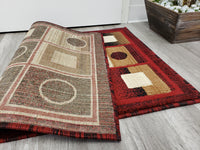 Majestic 2x3 Door Mat - BEIGE/BURGUNDY- Free Shipping!