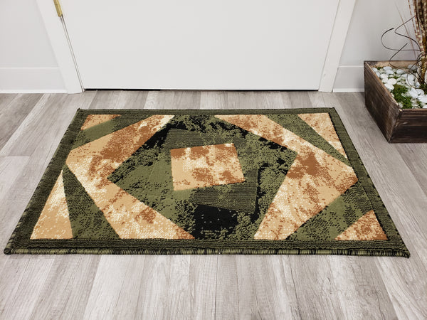 Majestic 2x3 Door Mat - BEIGE/GREEN- Free Shipping!