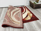Majestic 2x3 Door Mat - BEIGE/BURGUNDY- Free Shipping!