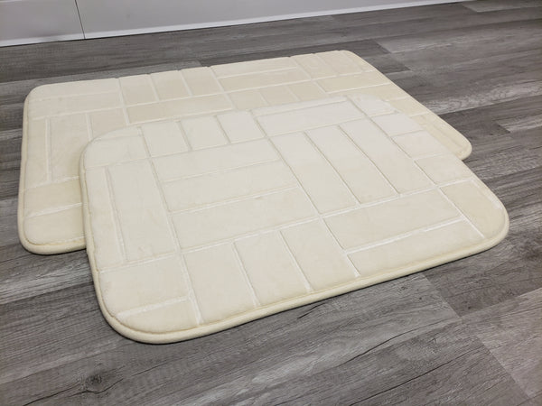 2 PC Memory Foam Bath Mat Set - IVORY FREE SHIPPING!