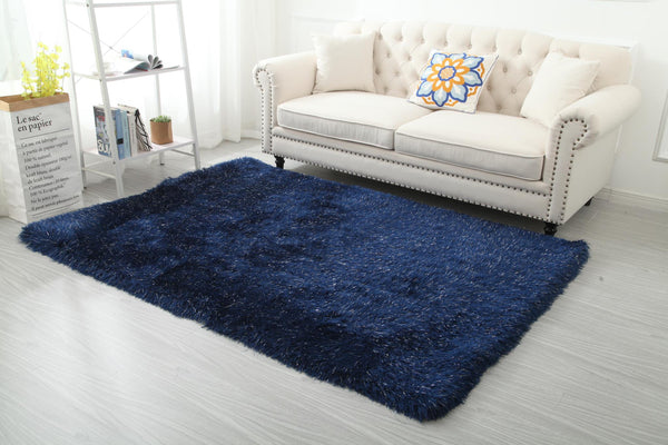 Manhattan Shag Rug Collection - NAVY BLUE