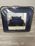 7PC Solid Comforter Set NAVY BLUE - King/Queen